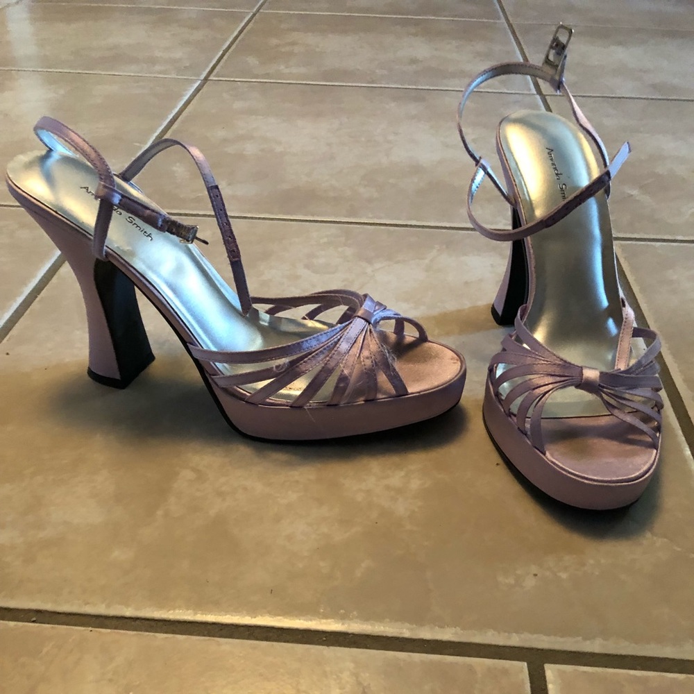 Lavender satin heels